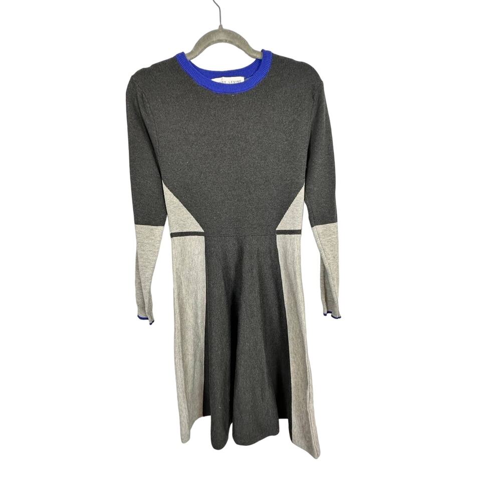 Geometric Colorblock Sweater Dress